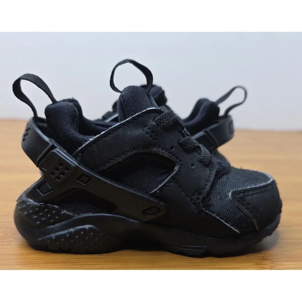 Nike Huarache Run Triple Black Size 5C Sneakers Shoes Baby Toddler FV5604-001